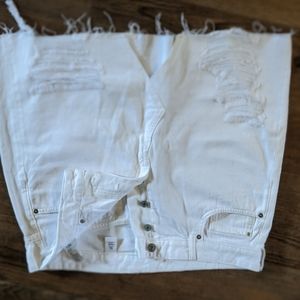H&M ladies White denim button fly skirt